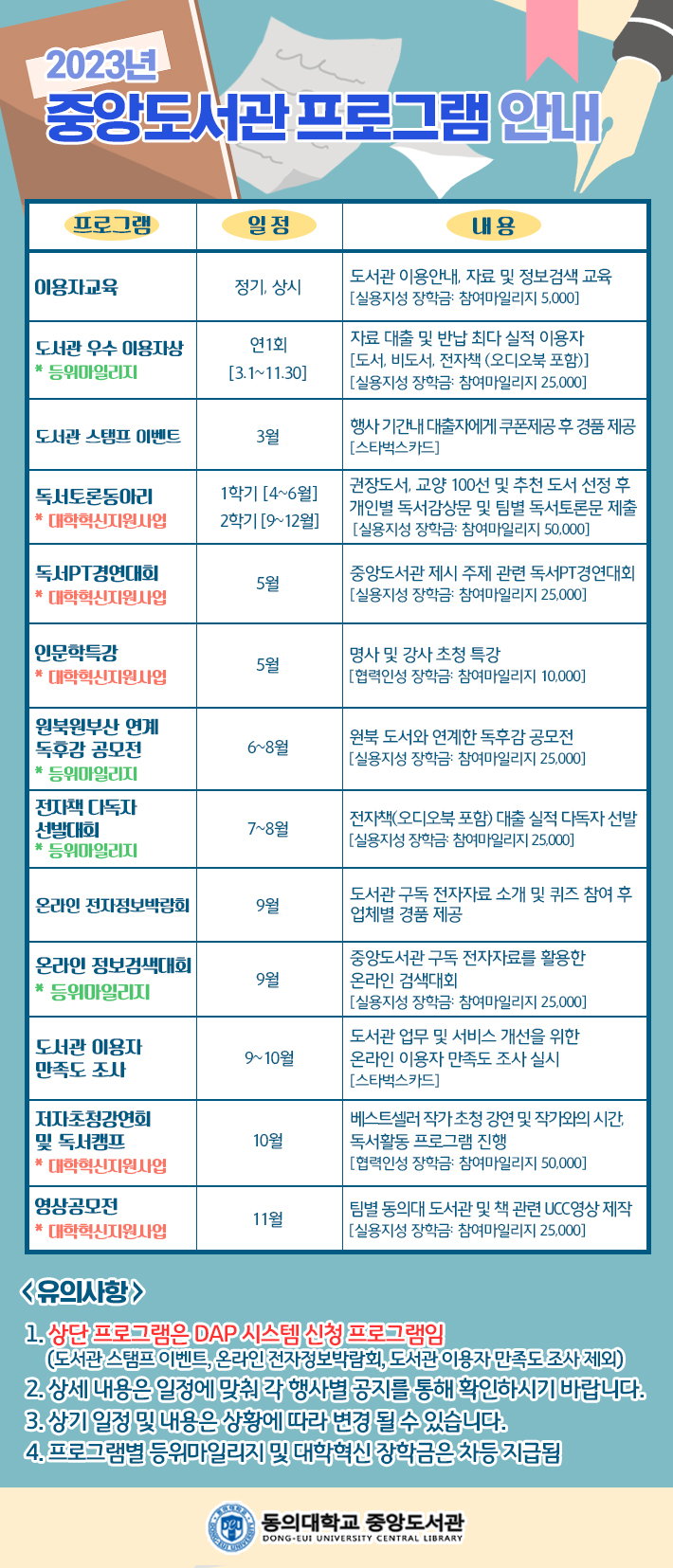 동의대학교 2023년 프로그램 안내 이미지